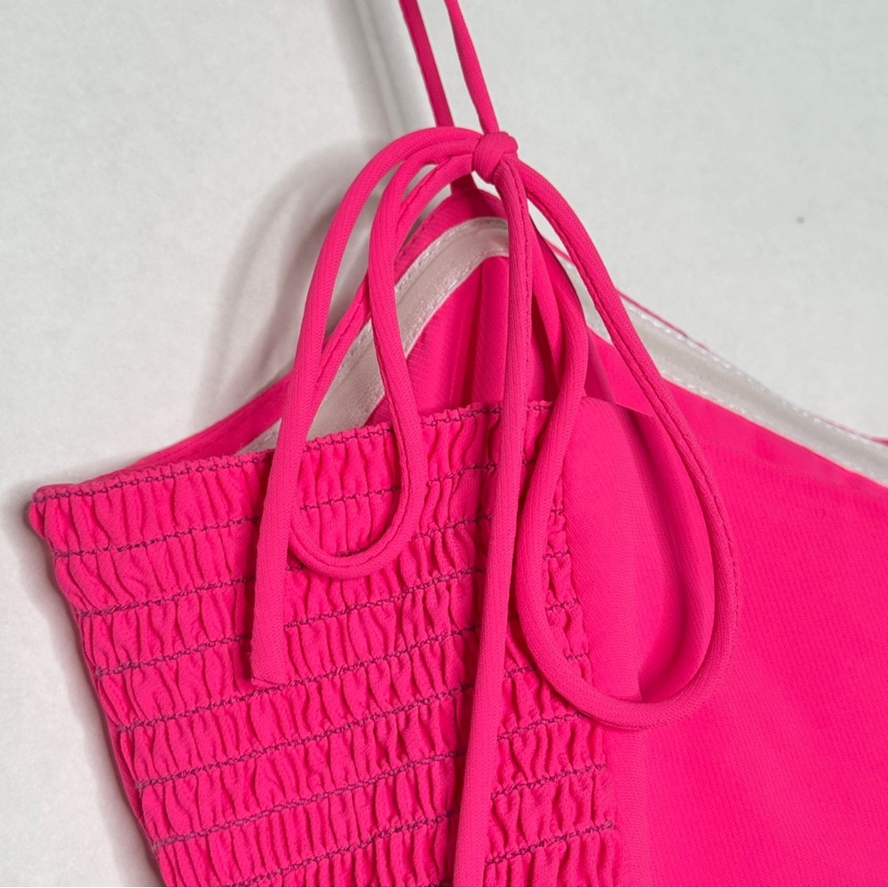Amanda Uprichard Jojo Dress Pink Lacquer Mini Babydoll Spaghetti Strap SZ Small - Picture 9 of 16